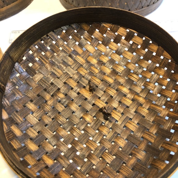 2 Vintage Woven Canisters Containers With Lids - Picture 11 of 16